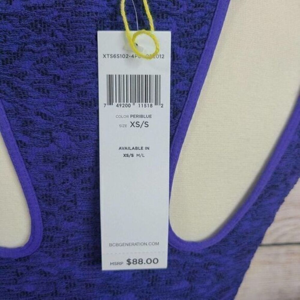 5/$25 NWT BCBGenaration Twist Tank Bodycon‎ Mini Dress In Peri Blue Size XS/S - Picture 2 of 2